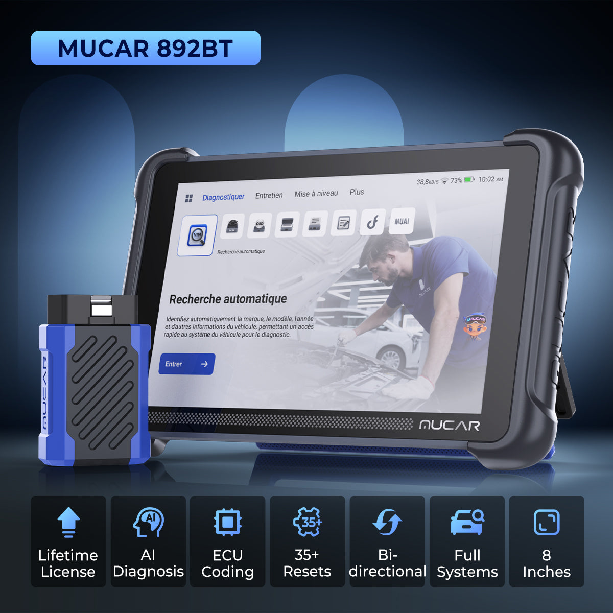 AI ECU Coding OBD2 Scanner | Bi-Directional, Bluetooth – MUCAR 892BT ...