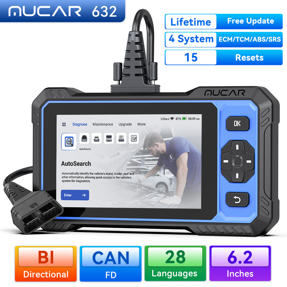 AI Bidirectional OBD2 Scanner for DIYers | MUCAR 632 (4 Systems) – MUCARUS