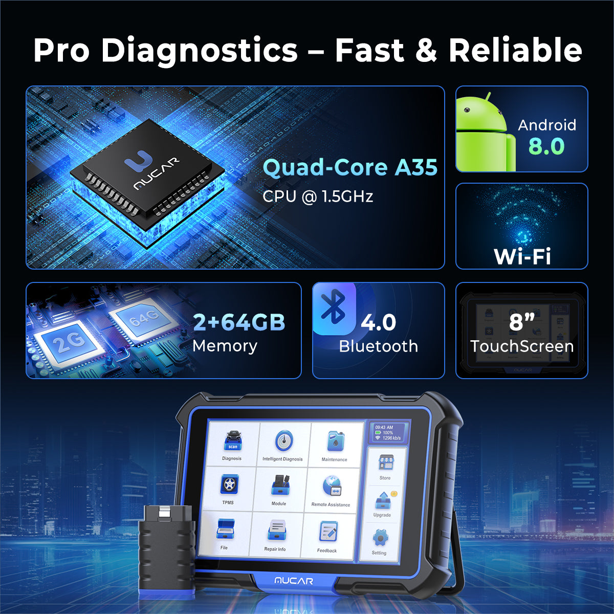 MUCAR VO8 | ECU Coding Bi-Directional Automotive Diagnostic Tool – MUCARUS